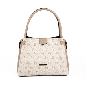 Silver & Polo SP1254 Kadın El Çantası Monogram Bej-Kum