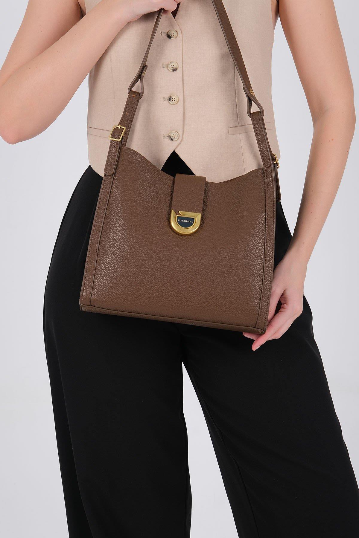 Silver & Polo SP1242 Kadın Omuz Çantası Kahve