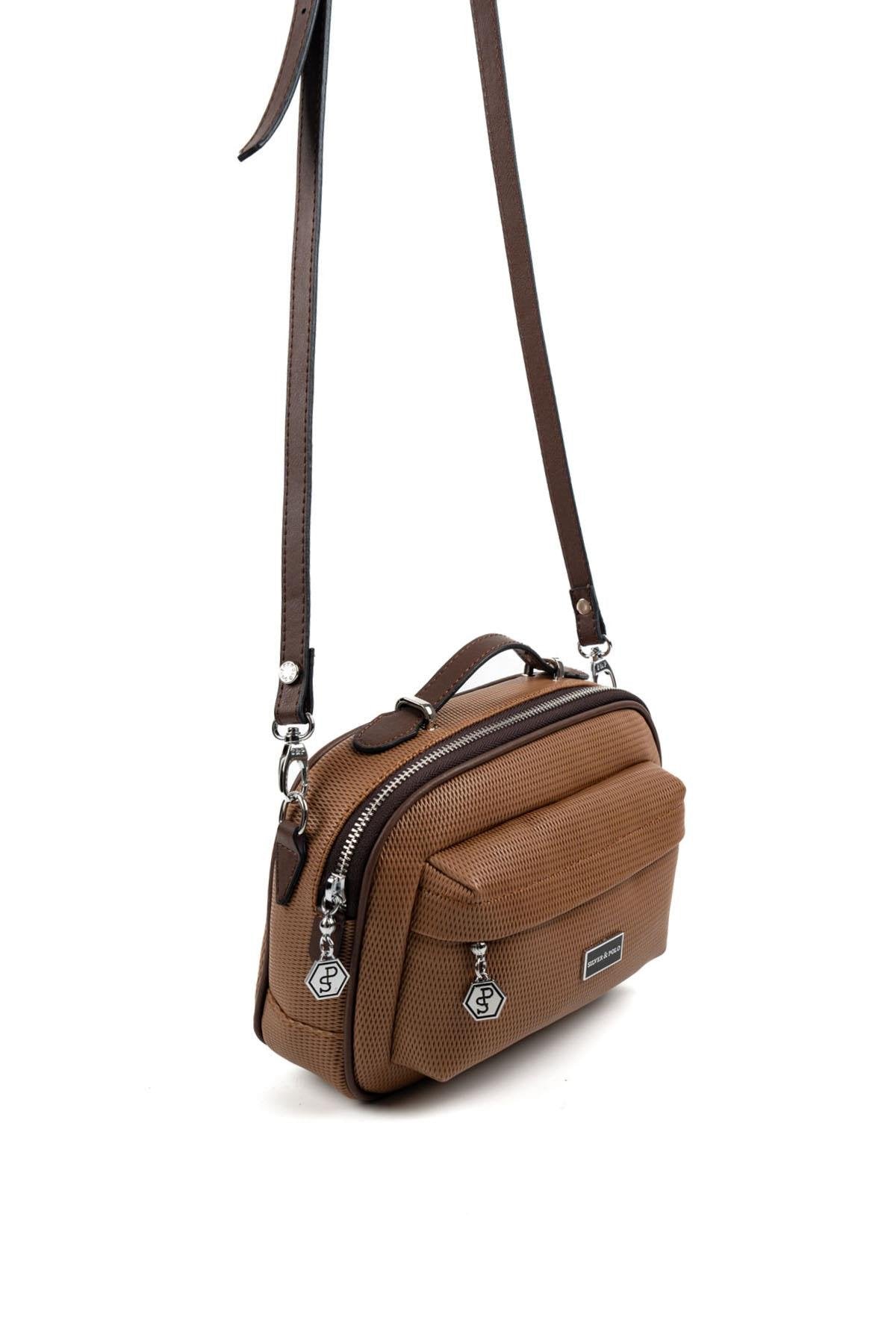 Silver & Polo Karamel - Kahve SP1186 Kadın Çapraz Çanta