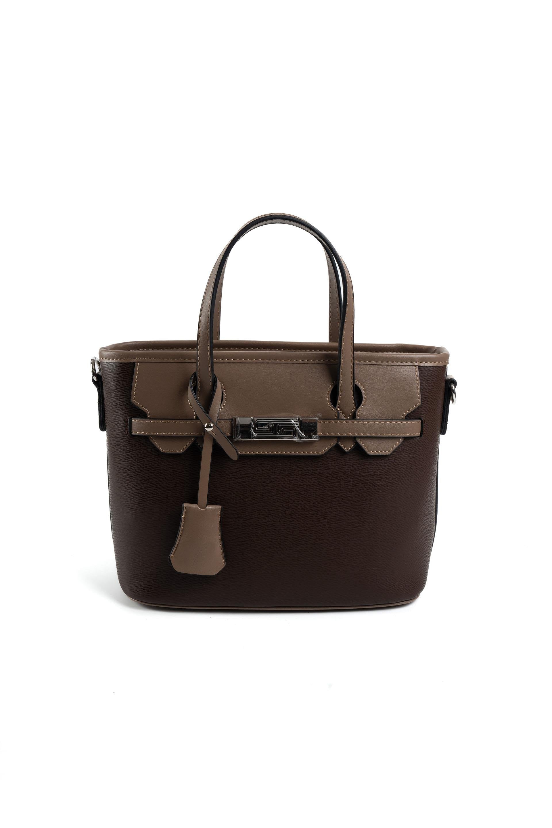 Silver & Polo Kahve - Vizon SP1185 Kadın El Çantası