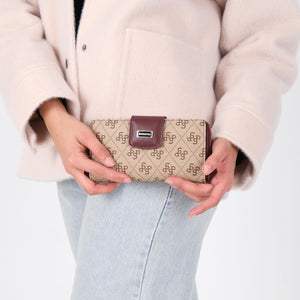 Silver & Polo SP928 Kadın Cüzdan & Kartlık Monogram Koyu Bej-Bordo