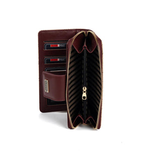 Silver & Polo SP928 Kadın Cüzdan & Kartlık Monogram Koyu Bej-Bordo