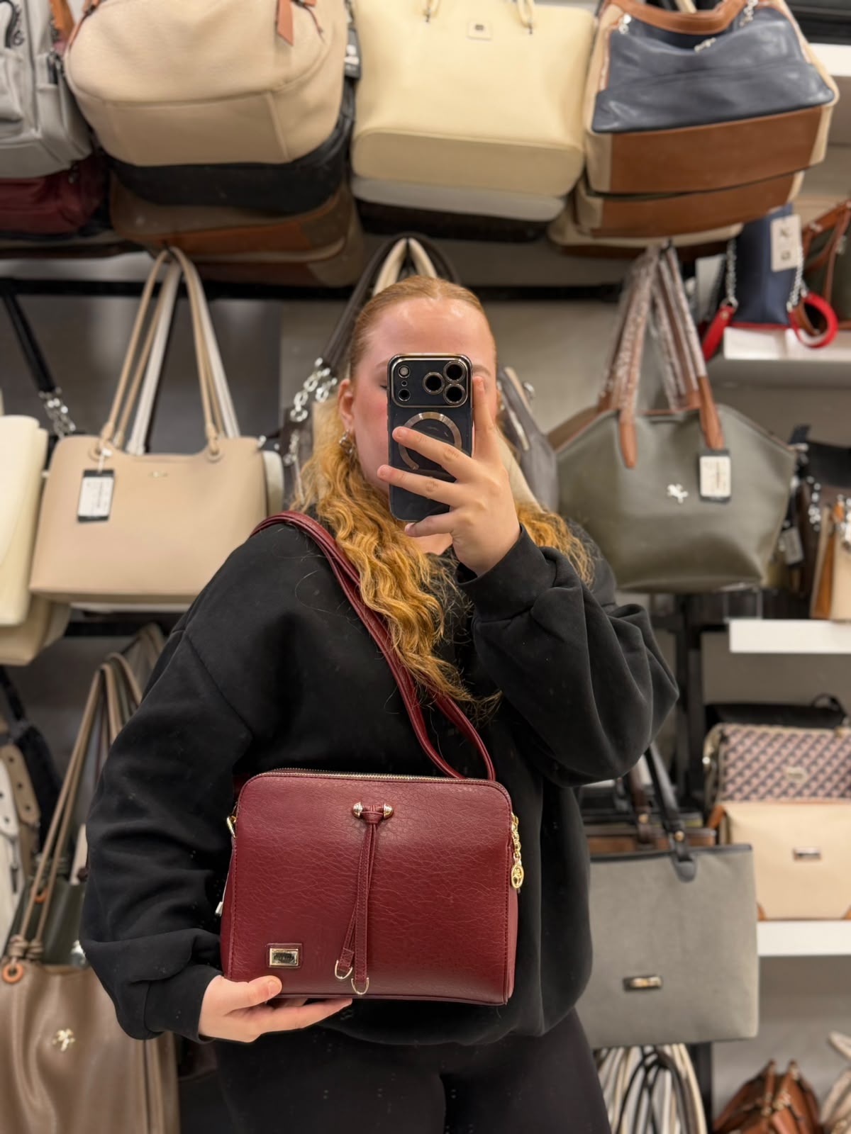 Nas Bag Bordo Püskül Detaylı Yumuşak Deri Kadın Çantası - 461