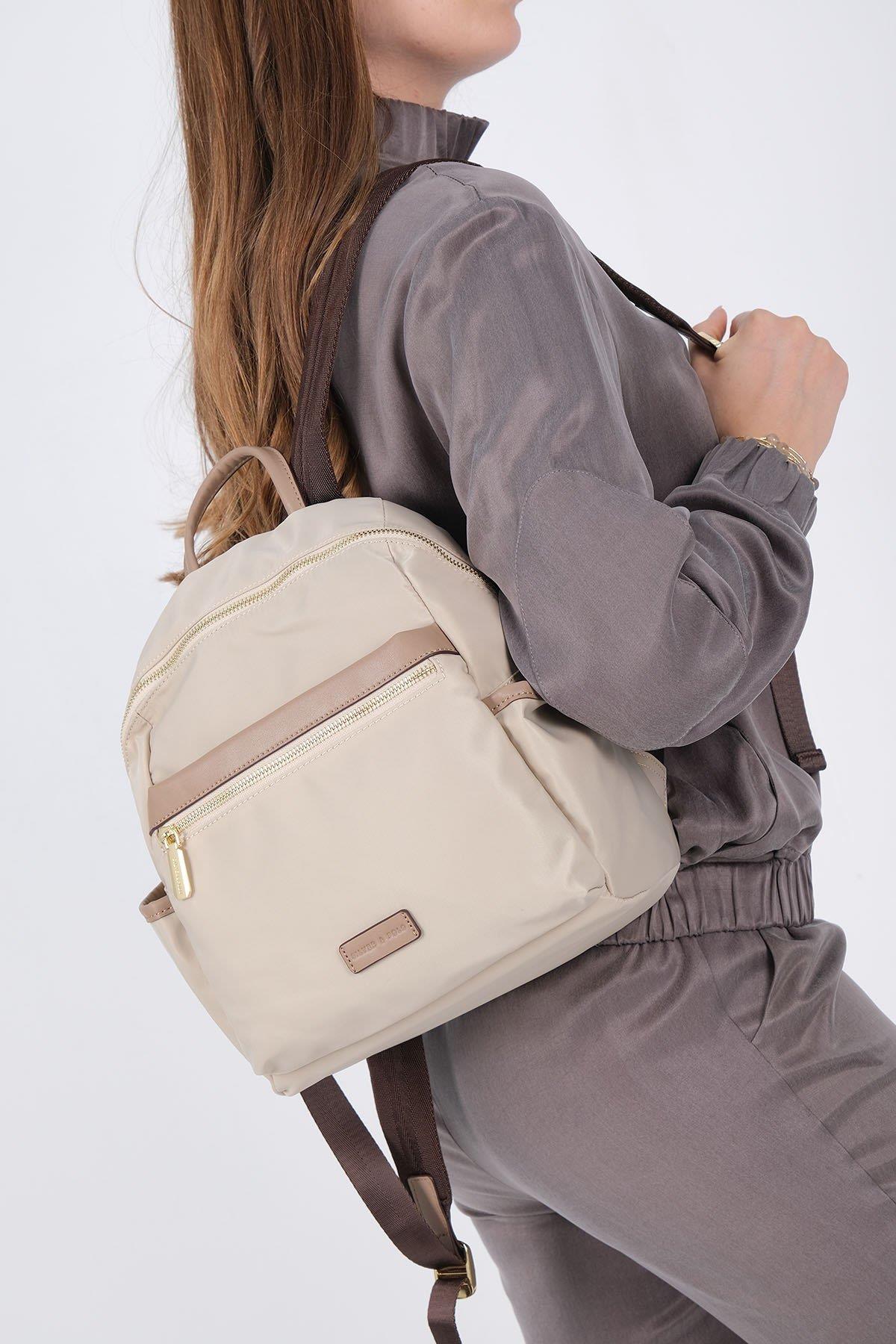 Silver & Polo SP1209 Kadın Sırt Çantası Bej-Kum