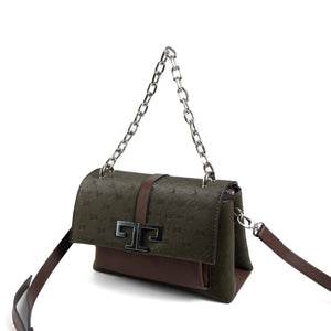 Silver & Polo Haki - Kahve SP1148 Kadın Çapraz Çanta