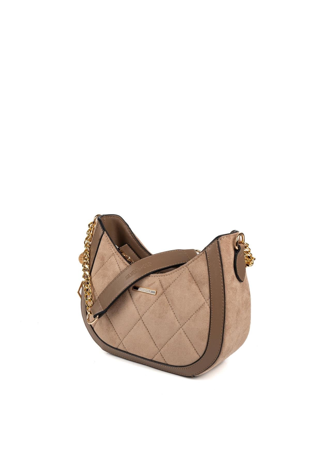 Silver & Polo SP1168 Kadın Omuz Çantası Süet Vizon