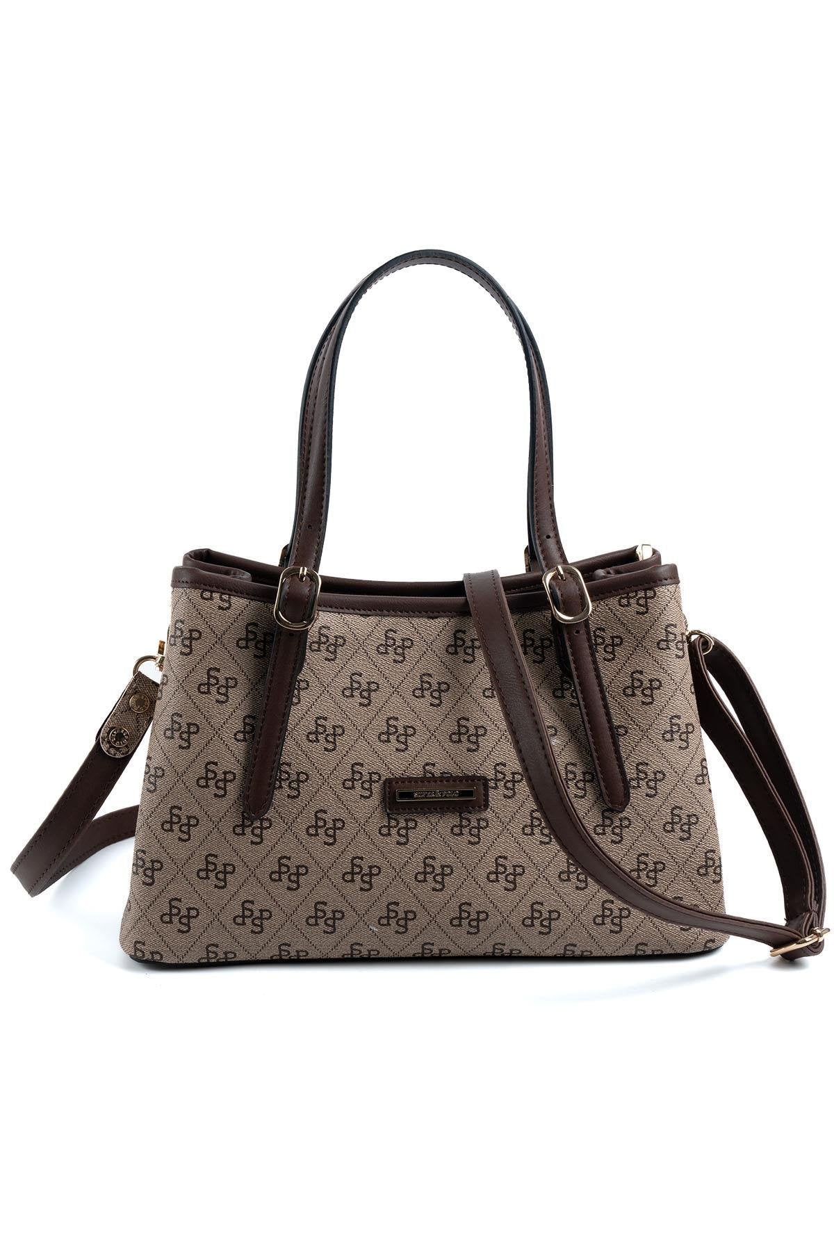 Silver & Polo Koyu Bej - Kahve SP1252 Kadın El Çantası