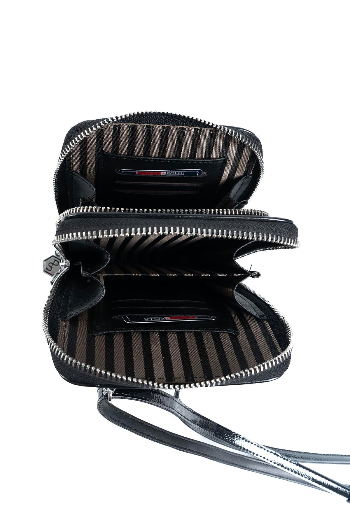 Silver & Polo Vizon - Kahve SP1011 Kadın Askılı Cüzdanlı Telefon Çantası