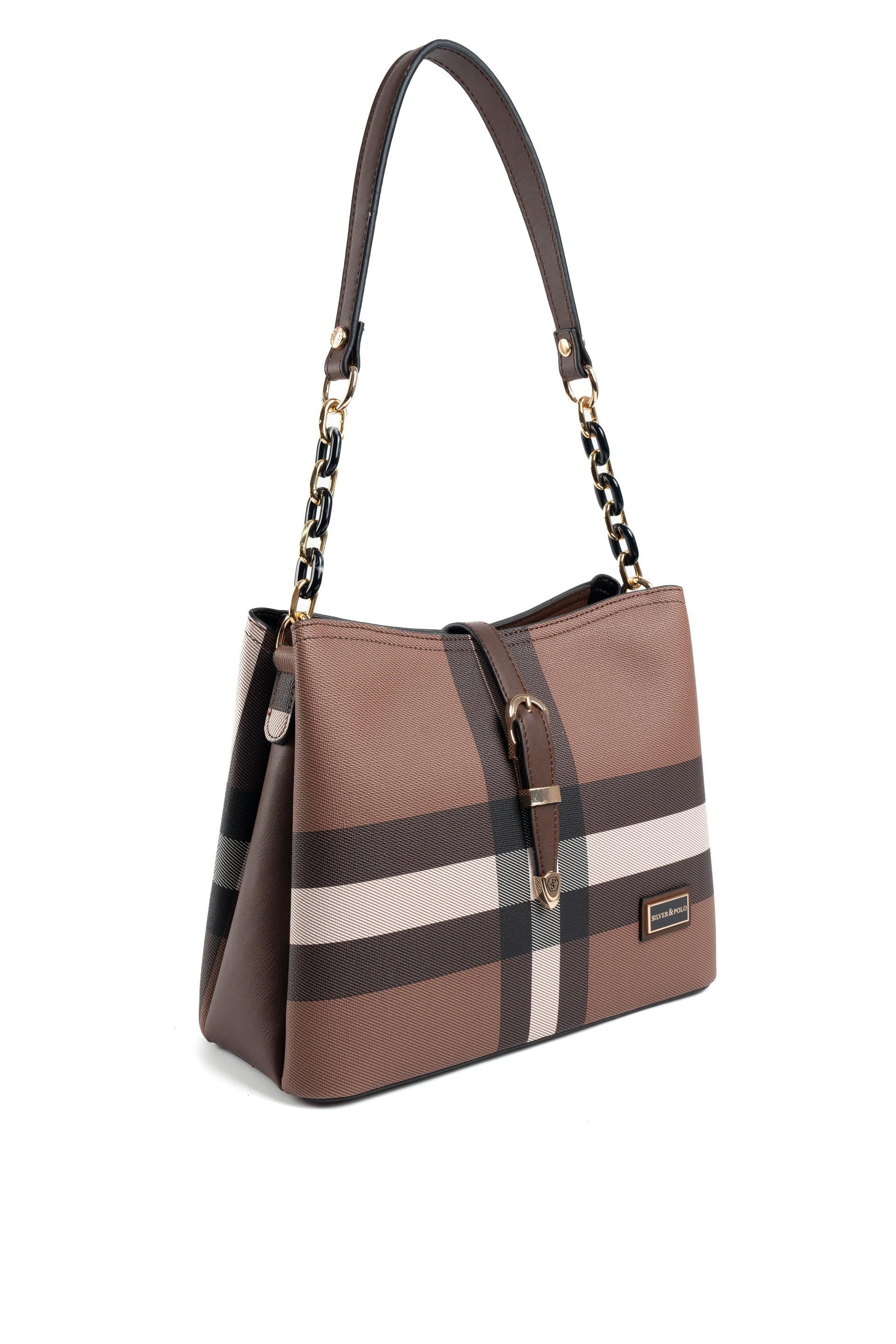 Silver & Polo Koyu Kahve SP974 Kadın Omuz Çantası