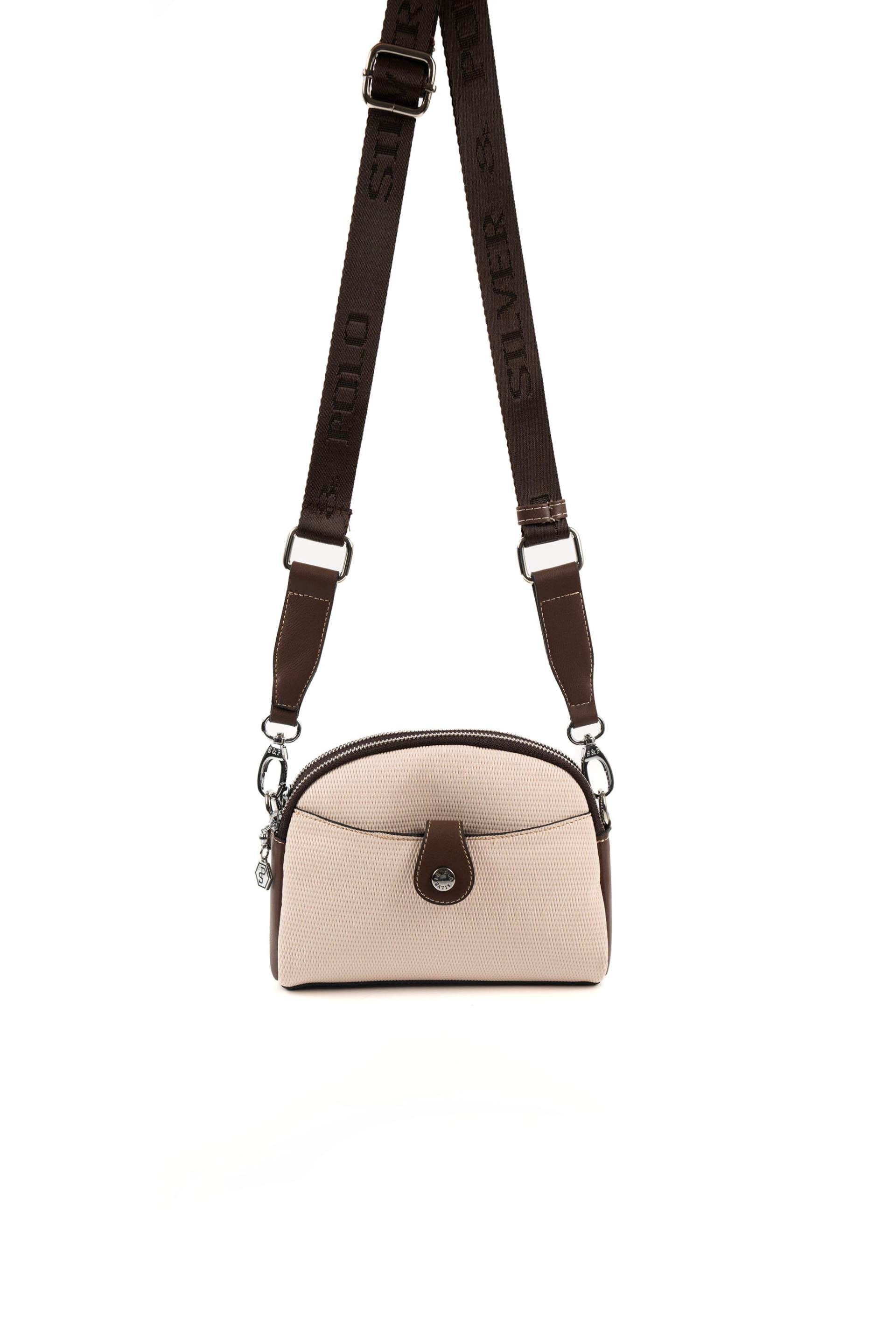 Silver & Polo Bej - Kahve SP1144 Kadın Çapraz Çanta