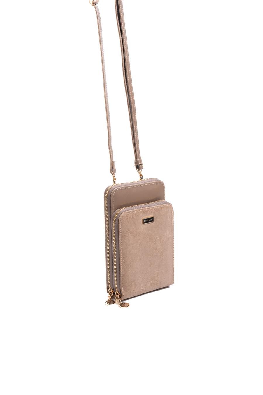Silver & Polo SP1011 Kadın Telefon Çantası Süet Vizon