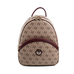 Silver & Polo Koyu Bej - Bordo SP945 Kadın Sırt Çantası
