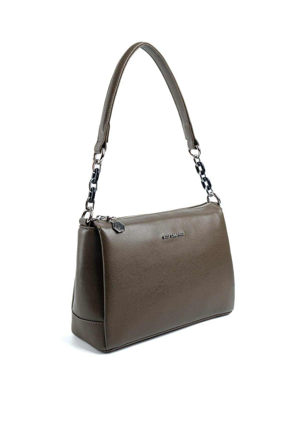 Silver & Polo Haki SP910 Kadın Çapraz Çanta