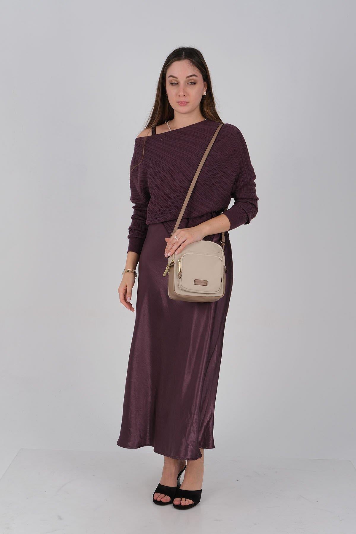 Silver & Polo SP1220 Kadın Çapraz Çanta Bej-Kum