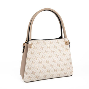 Silver & Polo SP1254 Kadın El Çantası Monogram Bej-Kum