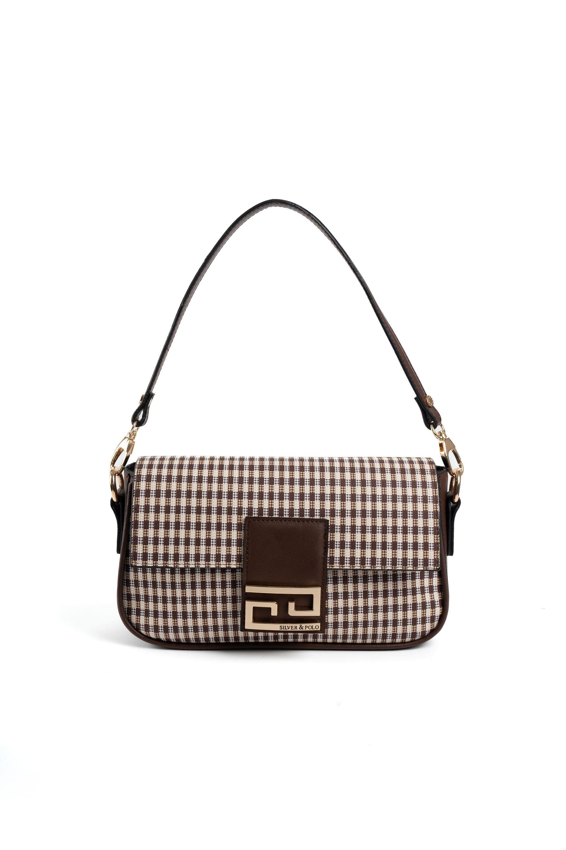 Silver & Polo Kahve Sarı - Kahve SP1179 Kadın Omuz Çantası