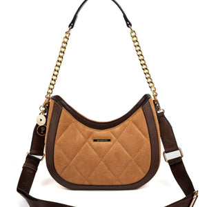 Silver & Polo SP1168 Kadın Omuz Çantası Süet Taba-Kahve