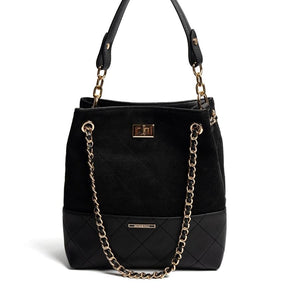 Silver & Polo SP1262 Kadın Omuz Çantası Süet Siyah