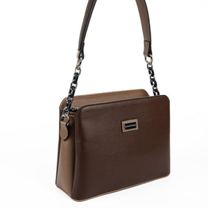 Silver & Polo SP937 Kadın Omuz Çantası Düz Kahve-Vizon