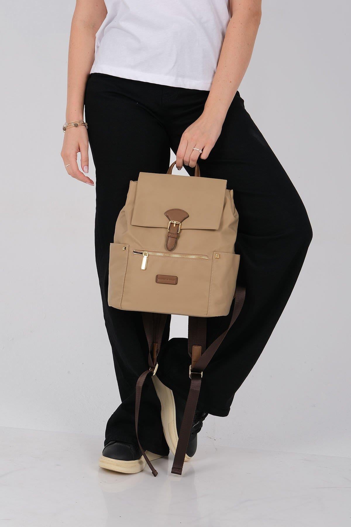 Silver & Polo SP1210 Kadın Sırt Çantası Vizon-Camel