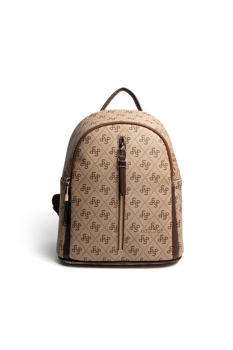 Silver & Polo Koyu Bej - Kahve SP901 Kadın Sırt Çantası