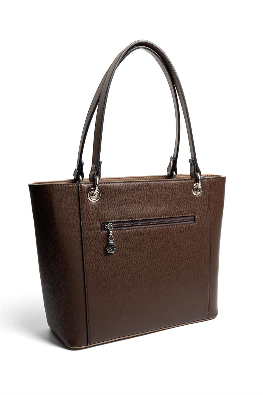 Silver & Polo SP1176 Kadın Omuz Çantası Düz Kahve-Vizon