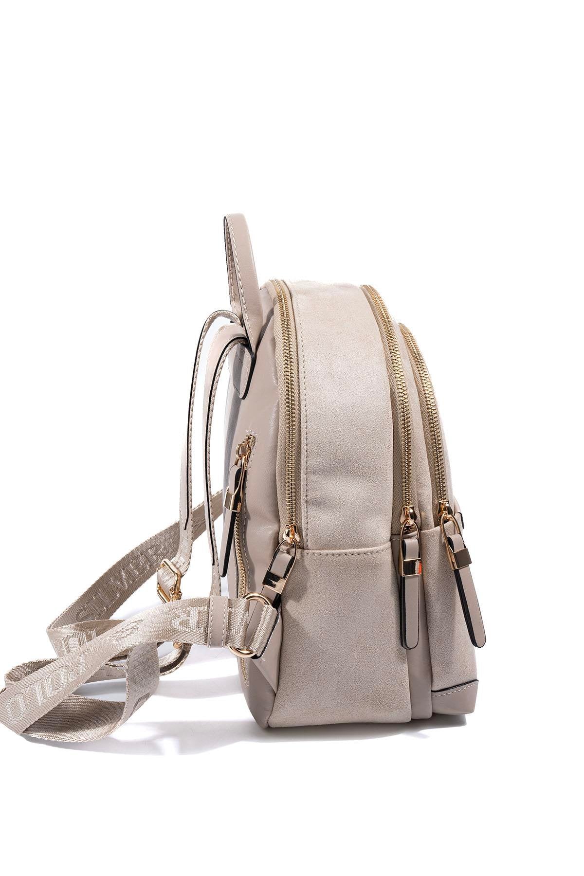 Silver & Polo SP1265 Kadın Sırt Çantası Süet Bej-Kum