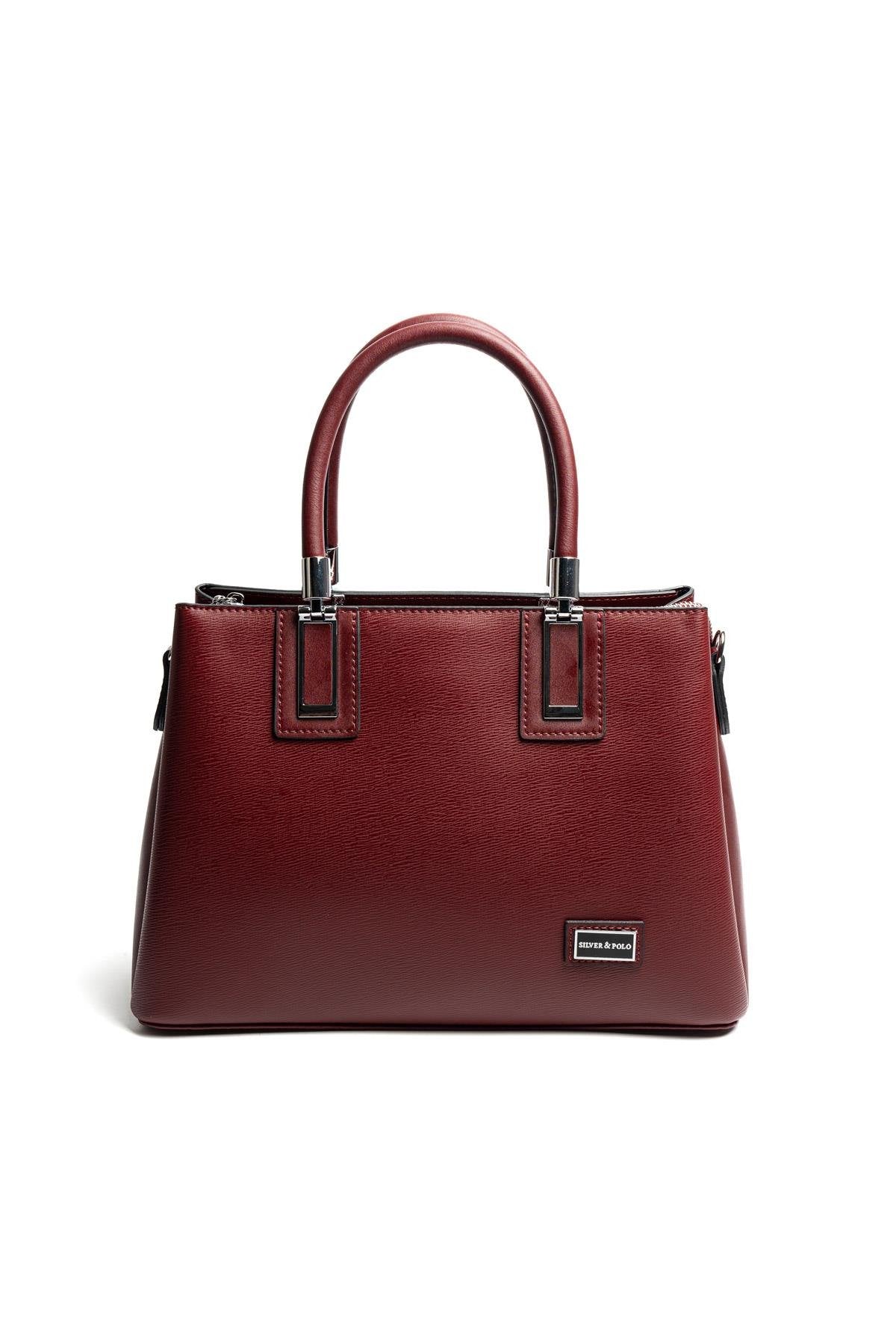 Silver & Polo SP1000 Kadın El Çantası Düz Bordo