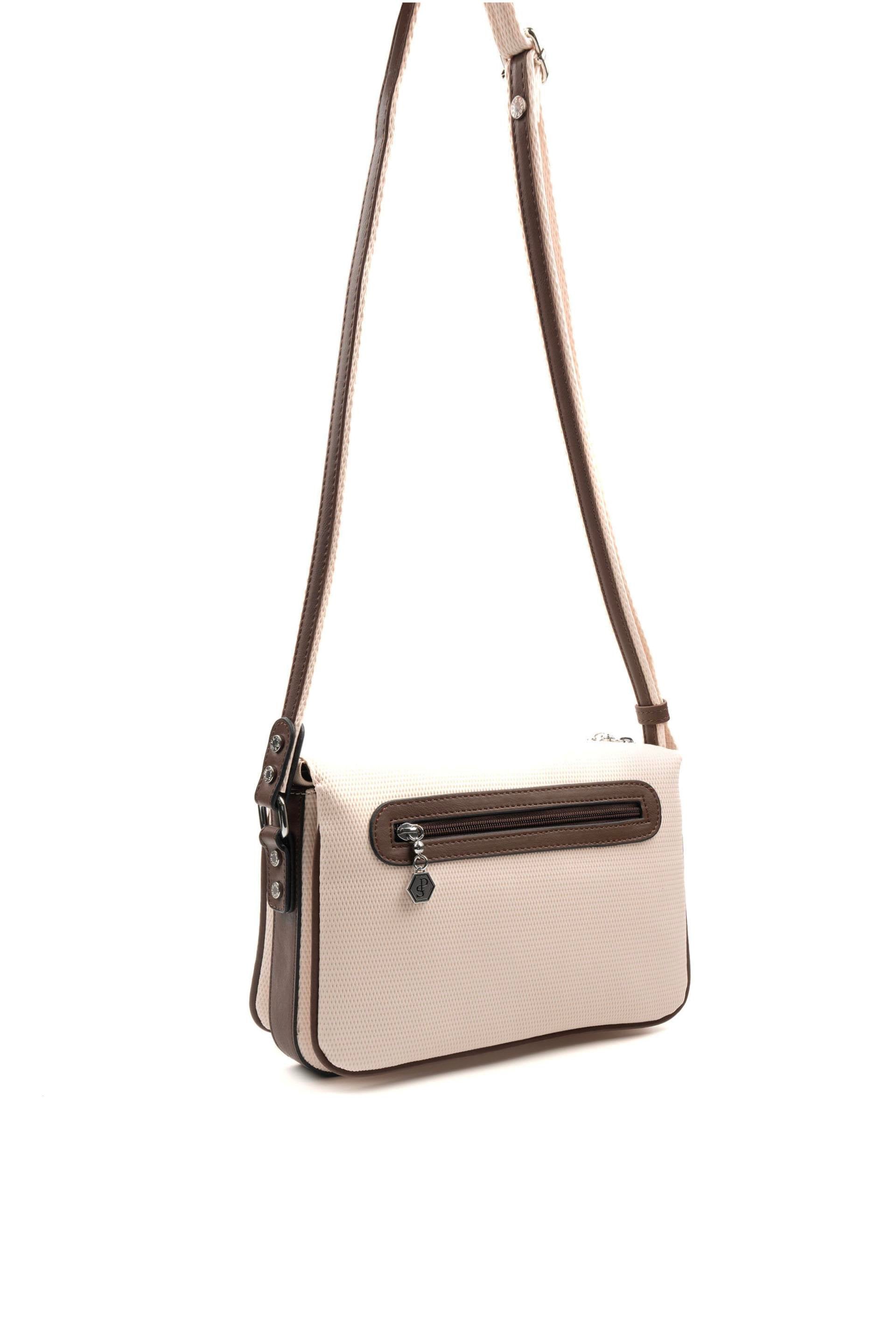 Silver & Polo Bej - Kahve SP784 Kadın Çapraz Çanta