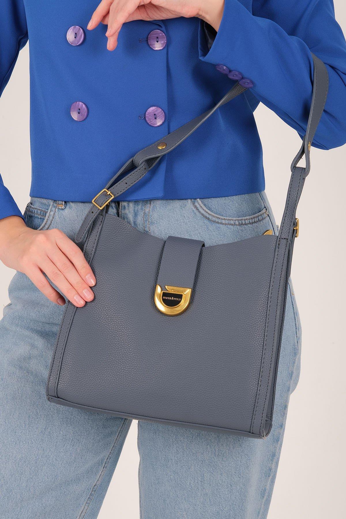 Silver & Polo SP1242 Kadın Omuz Çantası Mavi