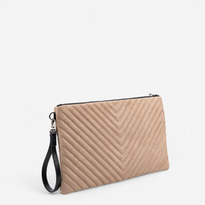 Silver & Polo SP1034 Kadın Portföy & Clutch Kapitone V Süet Vizon