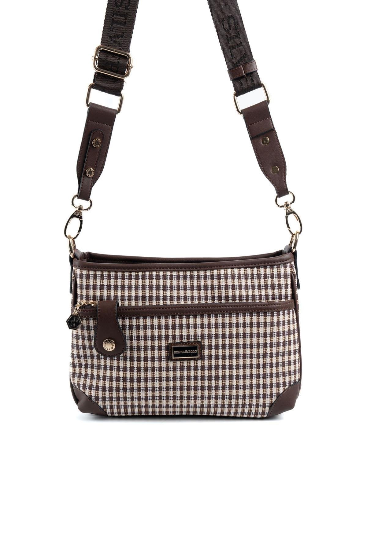 Silver & Polo Kahve Sarı - Kahve SP1160 Kadın Çapraz Çanta