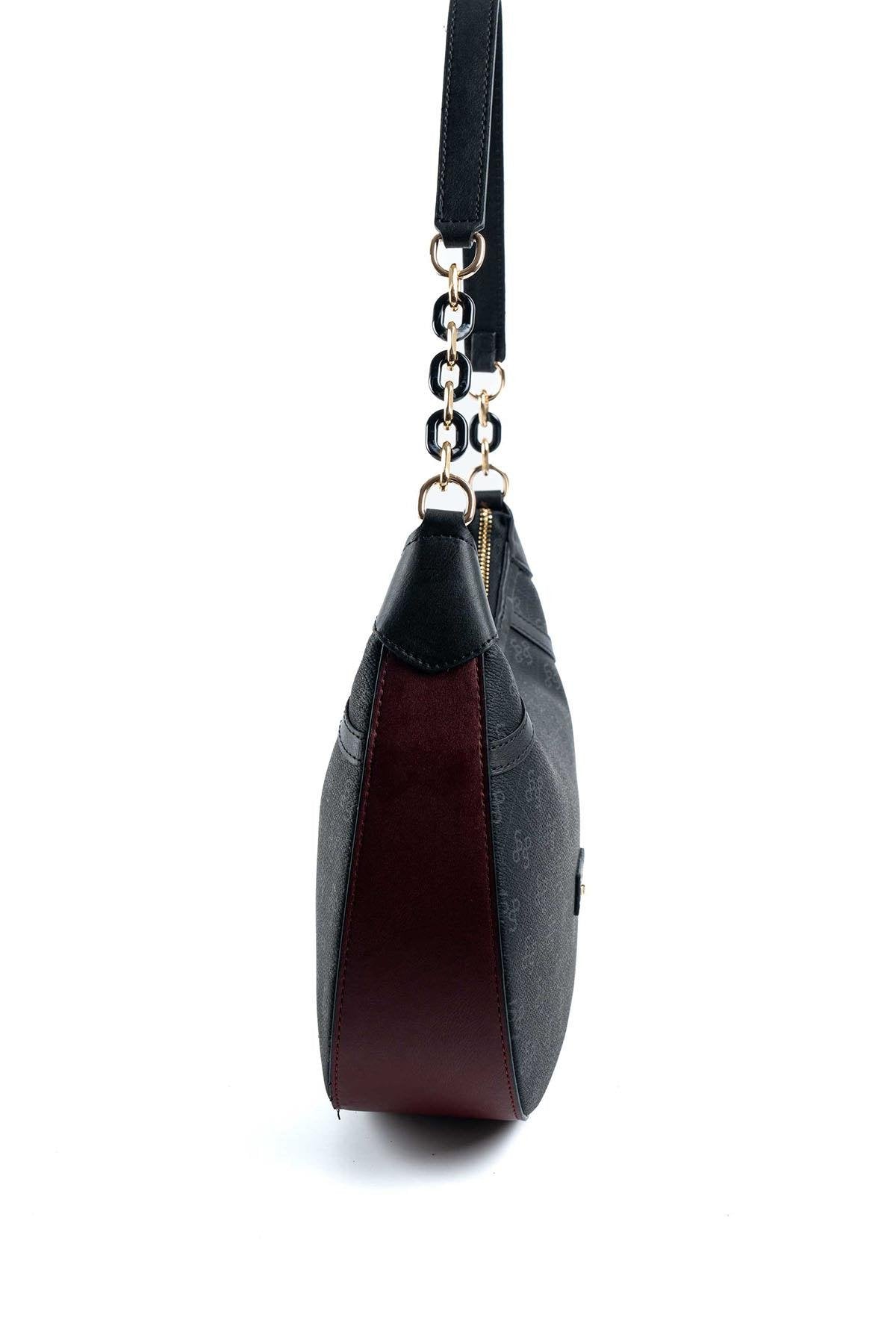 Silver & Polo Siyah Bordo SP1255 Kadın Omuz Çantası