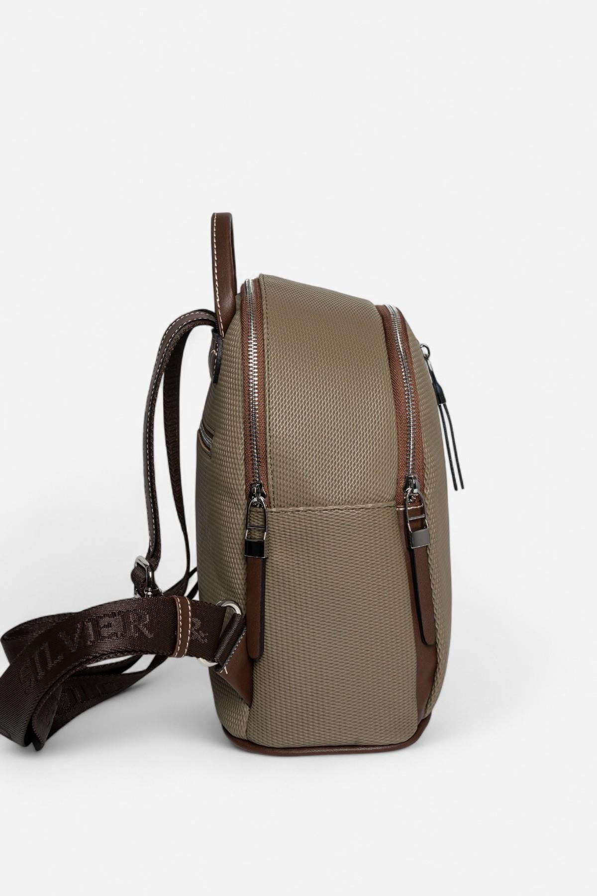 Silver & Polo SP901 Kadın Sırt Çantası Petek L.Haki-Kahve