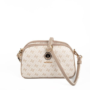Silver & Polo SP745 Kadın Çapraz Çanta Monogram Bej-Kum