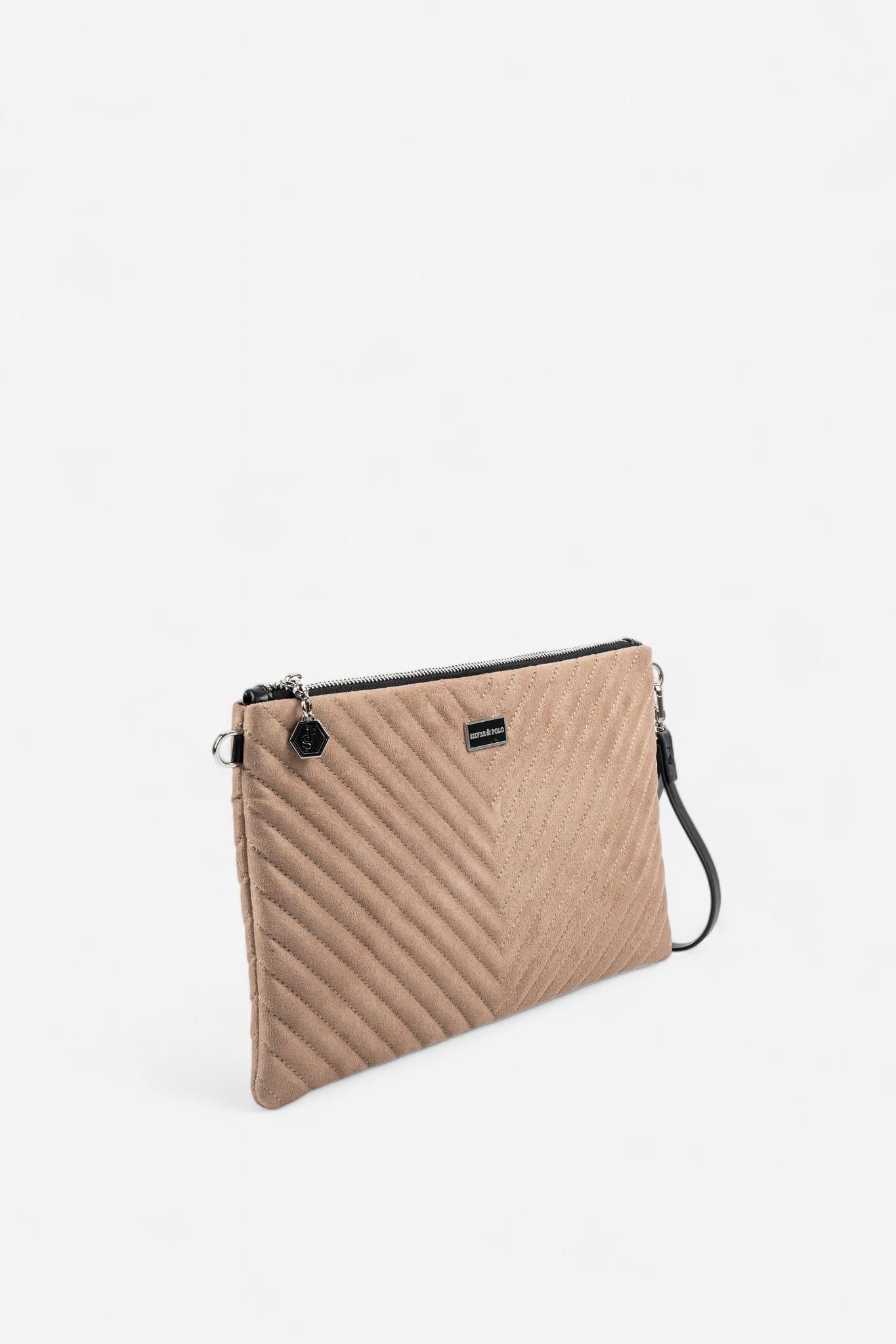 Silver & Polo SP1034 Kadın Portföy & Clutch Kapitone V Süet Vizon