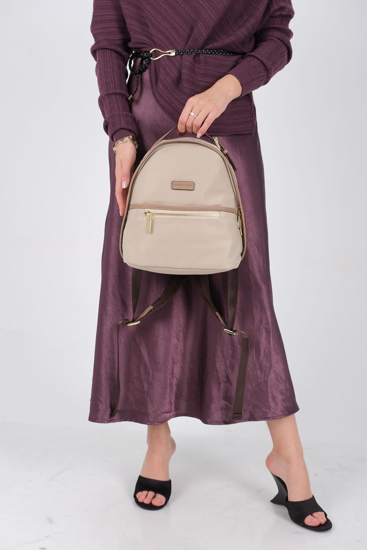 Silver & Polo SP1212 Kadın Sırt Çantası Bej-Kum