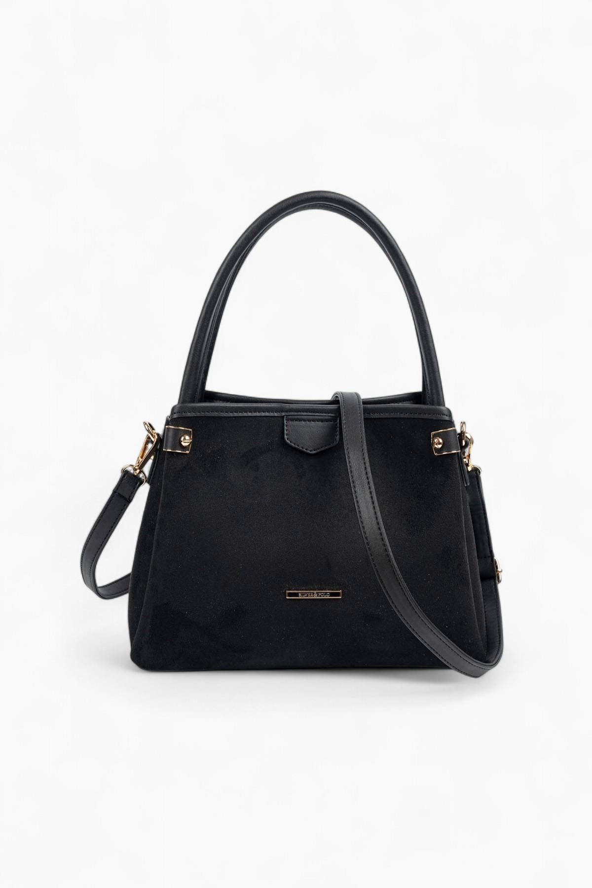 Silver & Polo SP1254 Kadın El Çantası Süet Siyah