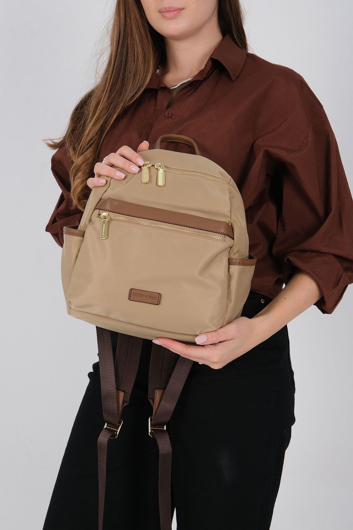 Silver & Polo SP1209 Kadın Sırt Çantası Vizon-Camel