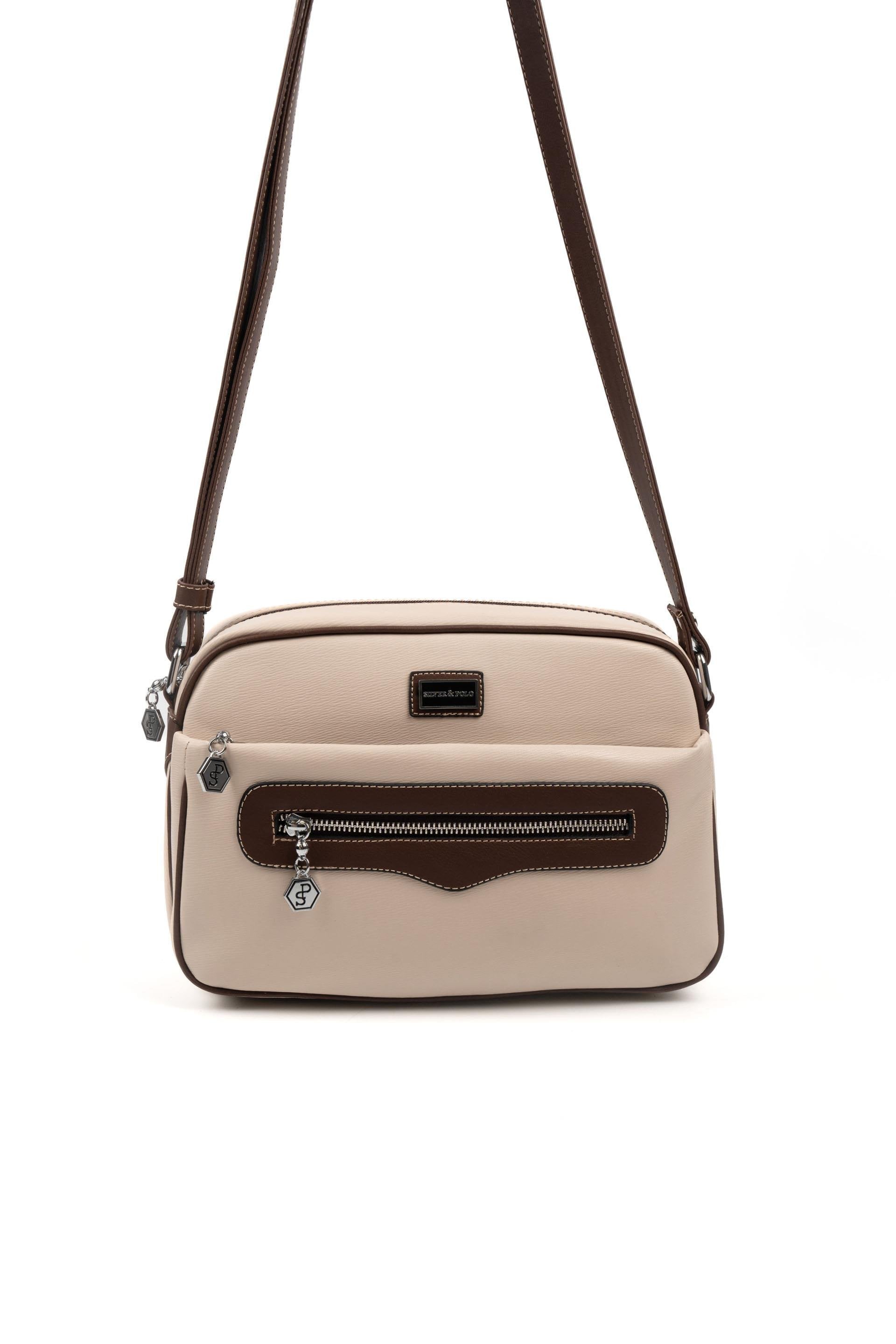 Silver & Polo Bej - Kahve SP491 Kadın Çapraz Çanta