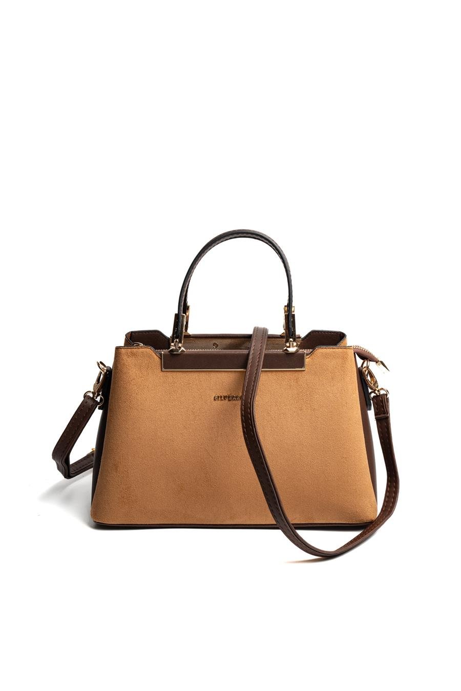 Silver & Polo SP913 Kadın El Çantası Süet Taba-Kahve