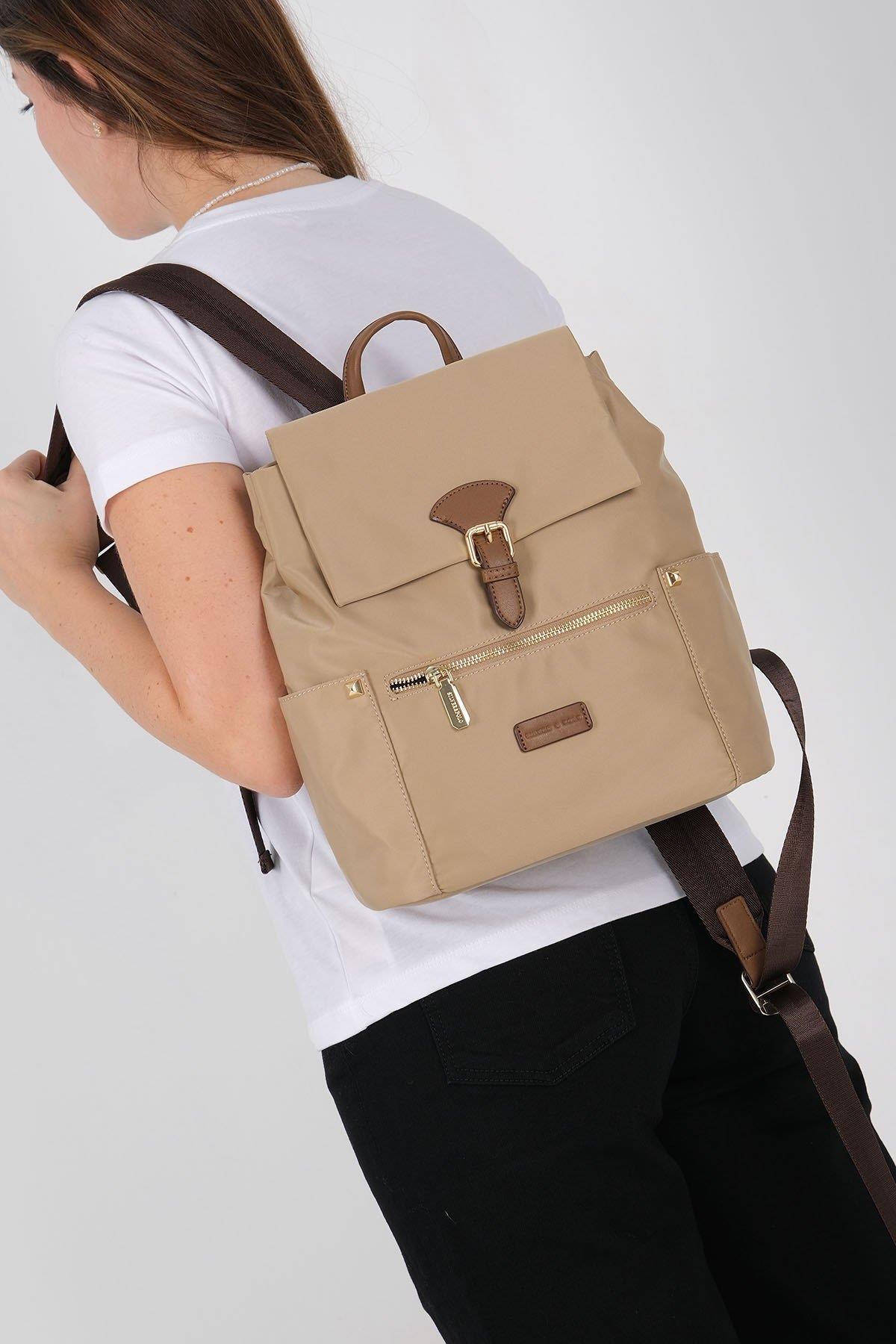 Silver & Polo SP1210 Kadın Sırt Çantası Vizon-Camel