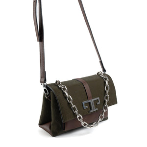 Silver & Polo Haki - Kahve SP1148 Kadın Çapraz Çanta