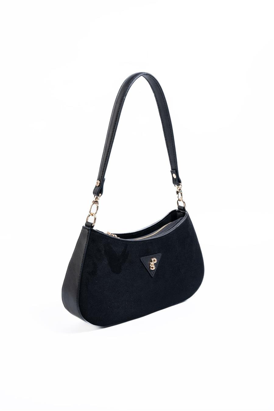 Silver & Polo SP1251 Kadın Omuz Çantası Süet Siyah