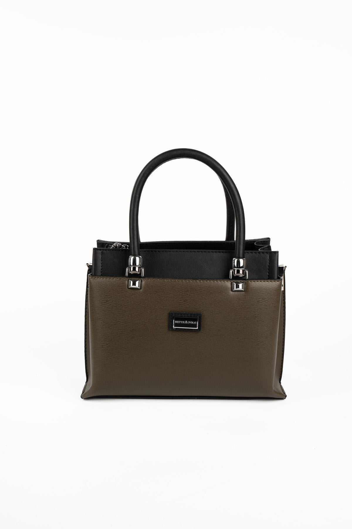 Silver & Polo SP826 Kadın El Çantası Düz Kahve-Vizon