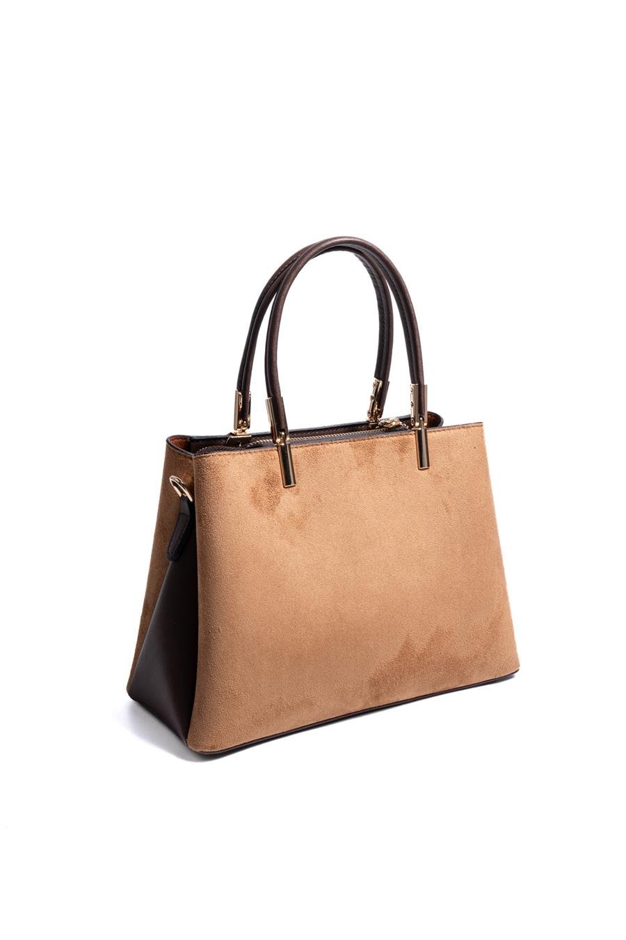 Silver & Polo SP1098 Kadın El Çantası Süet Taba-Kahve