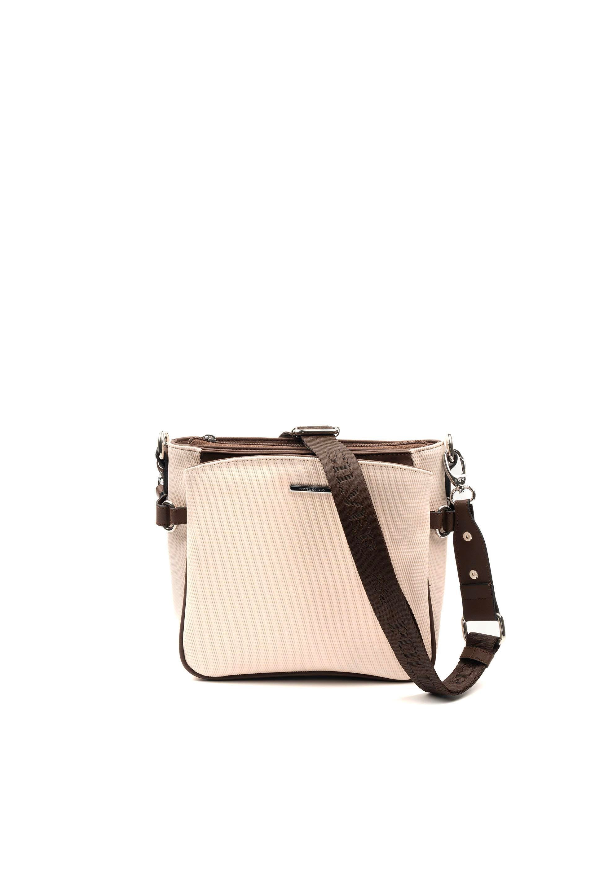 Silver & Polo Bej - Kahve SP884 Kadın Çapraz Çanta