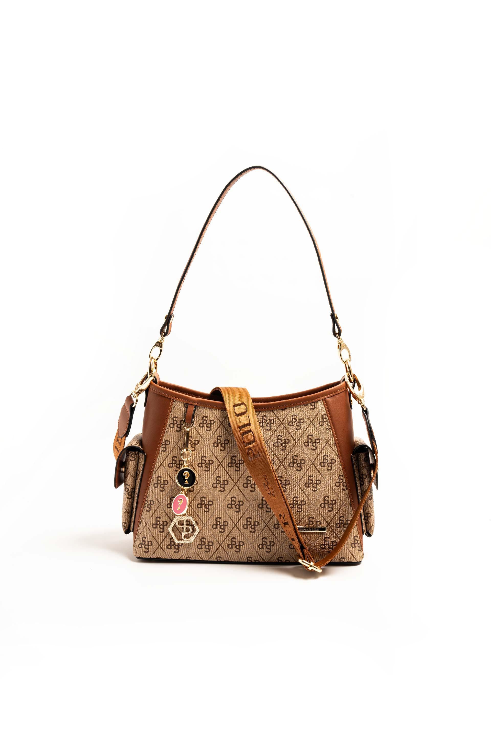 Silver & Polo Koyu Bej  - Taba SP1183 Kadın Omuz Çantası