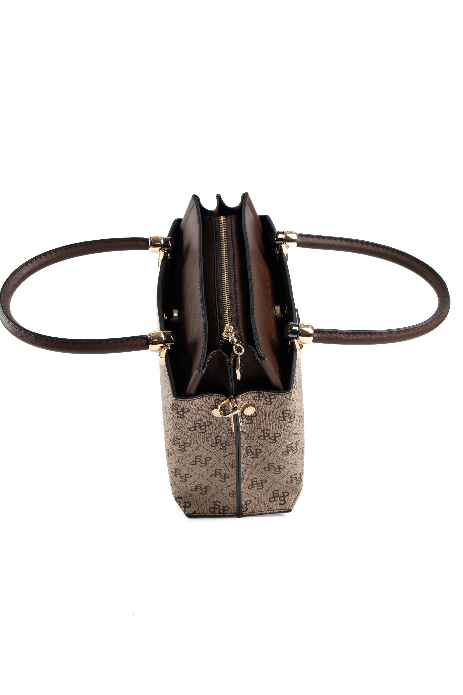 Silver & Polo Koyu Bej - Kahve SP826 Kadın El Çantası