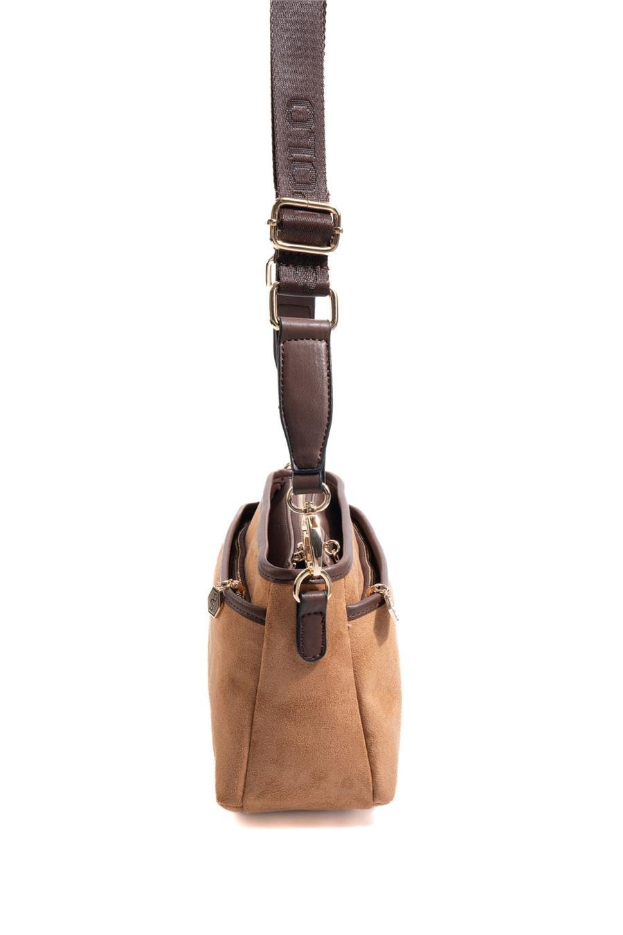 Silver & Polo SP1184 Kadın Çapraz Çanta Süet Taba-Kahve